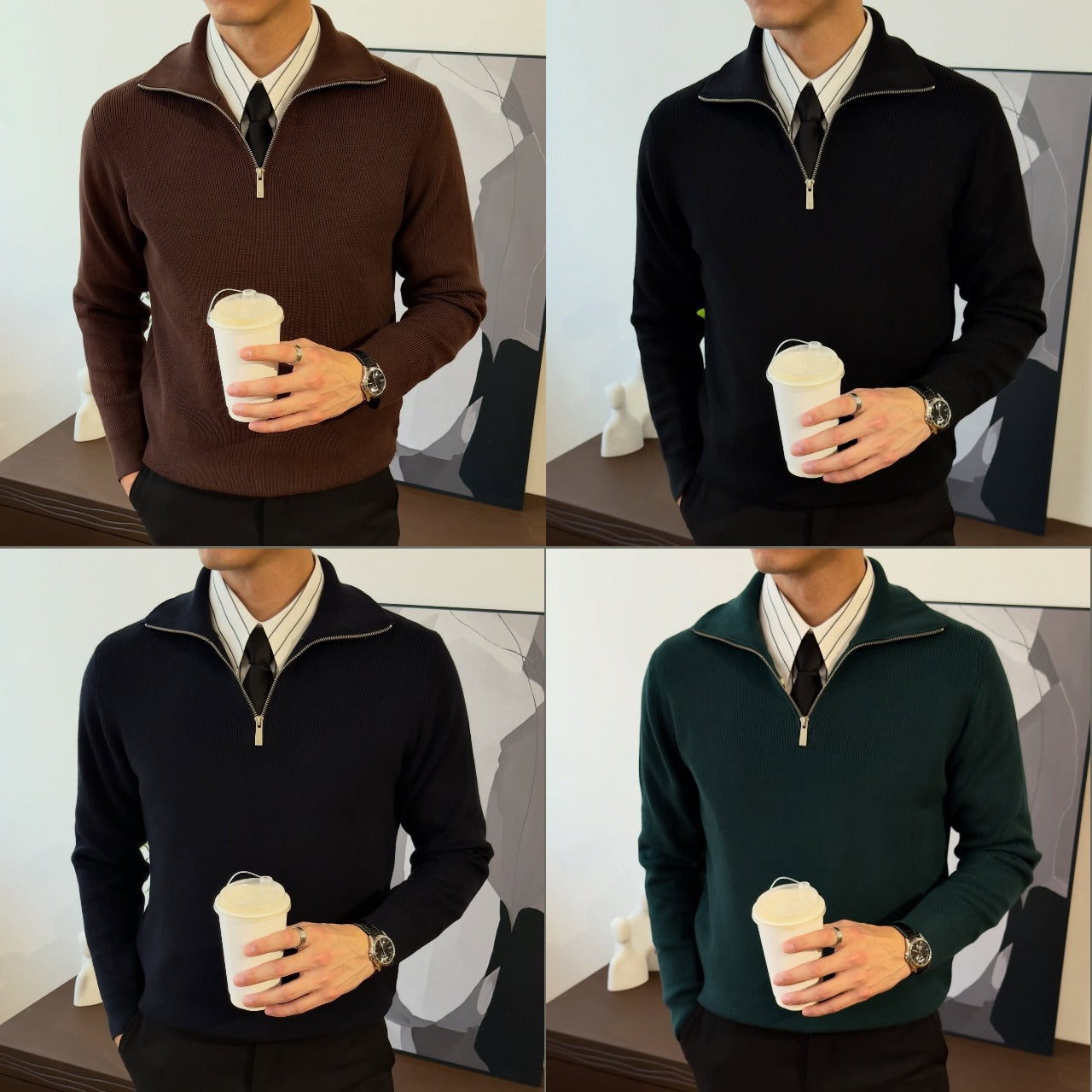 Tricot Demi-Zip ILRAYA™ — Élégance chaude & polyvalente